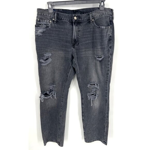 Abercrombie & Fitch Mens Kennan Straight Black Distressed Jeans Size 36 x 32